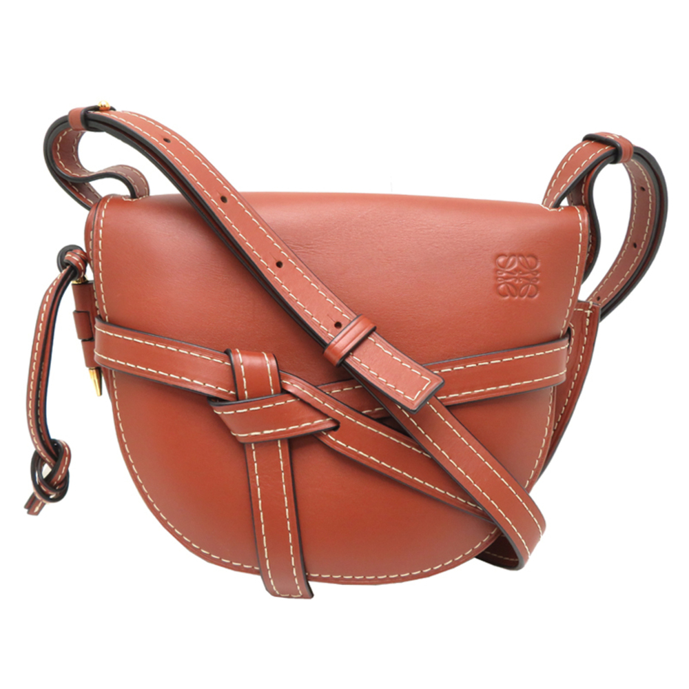 Loewe Gate Small Women's Shoulder Bag, Leather, Brown